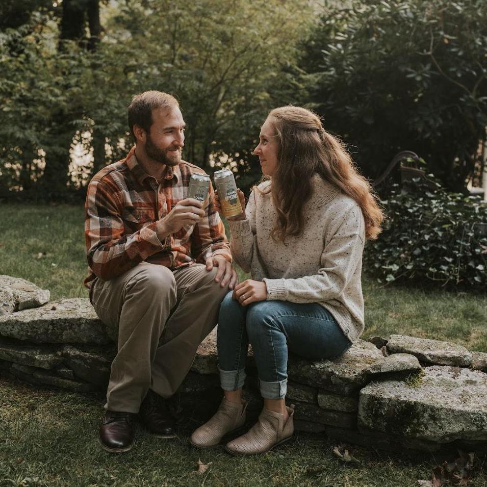 Our engagement photos included the beers we drank on our first date. The photos were taken at Liz's grandmother's house in Plymouth MA