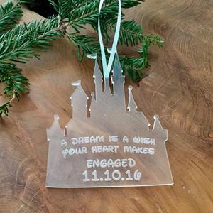 ORIGINAL CREATOR Princess Castle Ornament, Engagement Ornament, Disney Wedding, Disney Princess Christmas Ornament, First Home Ornament