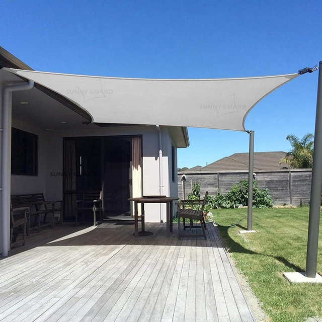 SUNNY GUARD Sun Shade Sail 8' X 12' Rectangle Light Grey UV Block Sunshade for Backyard Yard Deck Patio Garden Outdoor Activities and Facility(We Make Custom Size)