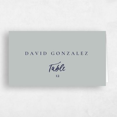Smoke, Grey Wedding Place Card - Dover