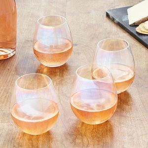 Iridescent Stemless Wine Glass Set