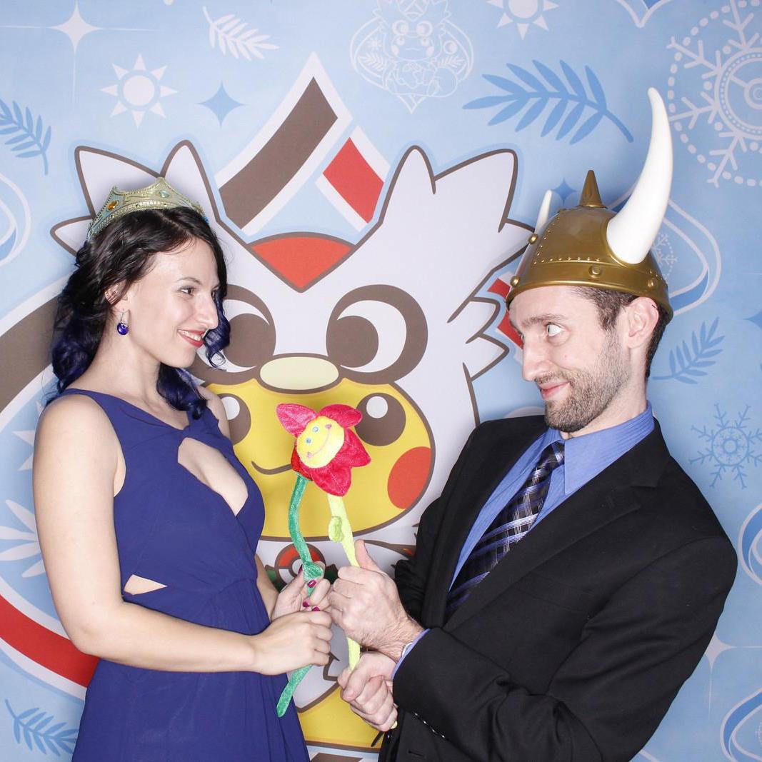 Our first Pokémon Holiday Party after our engagement!