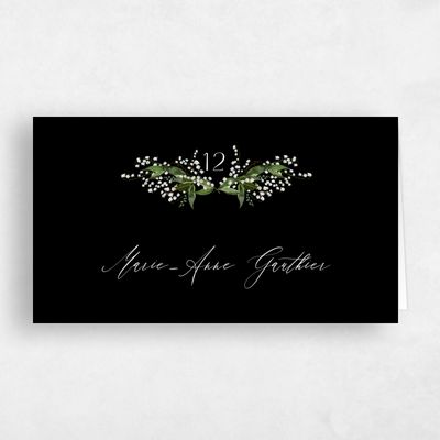 Black Wedding Place Card - Zucchero