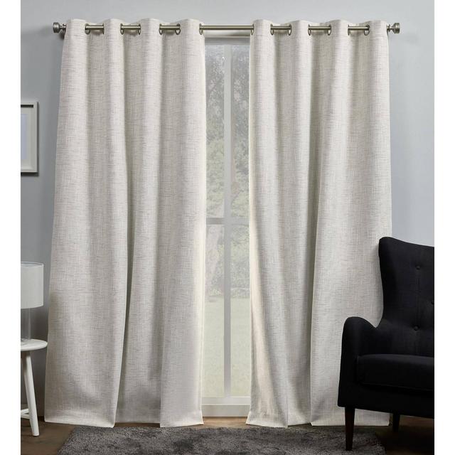 Set of 2 84"x54" Burke 100% Blackout Grommet Top Curtain Panel Brown - Exclusive Home