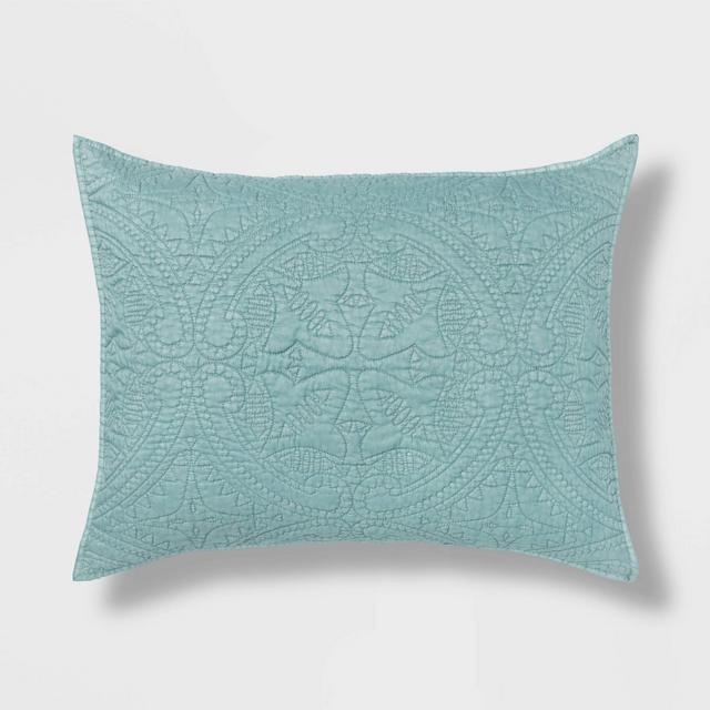 Standard Medallion Stitch Sham Dusty Jade - Opalhouse™