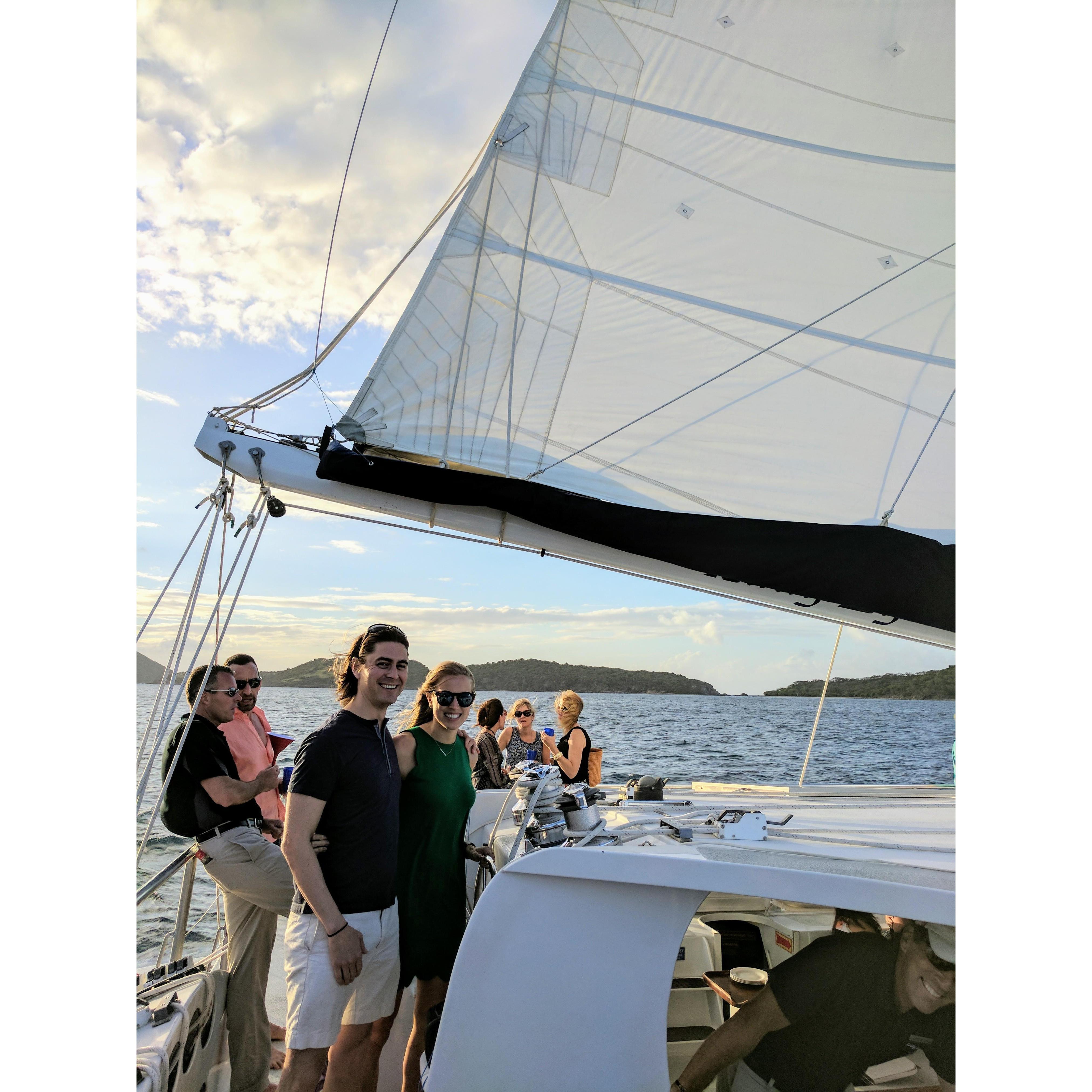 Sailing from St. Thomas to St. John on the Lady Lynsey, March 2017.