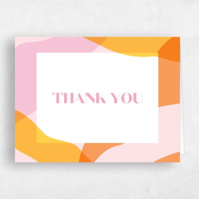 Flamingo, Pink Wedding Thank You - Everly Landscape