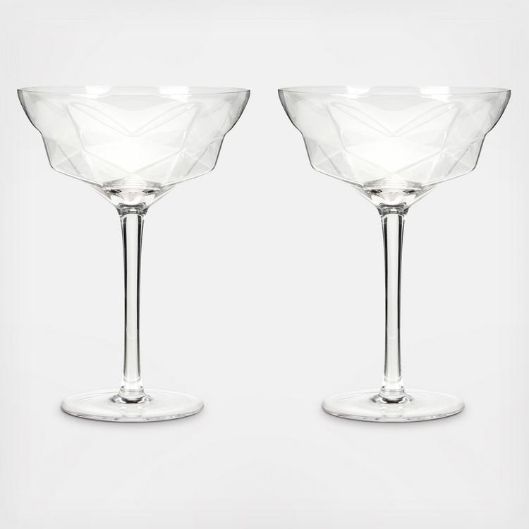 Viski Faceted Martini Glasses