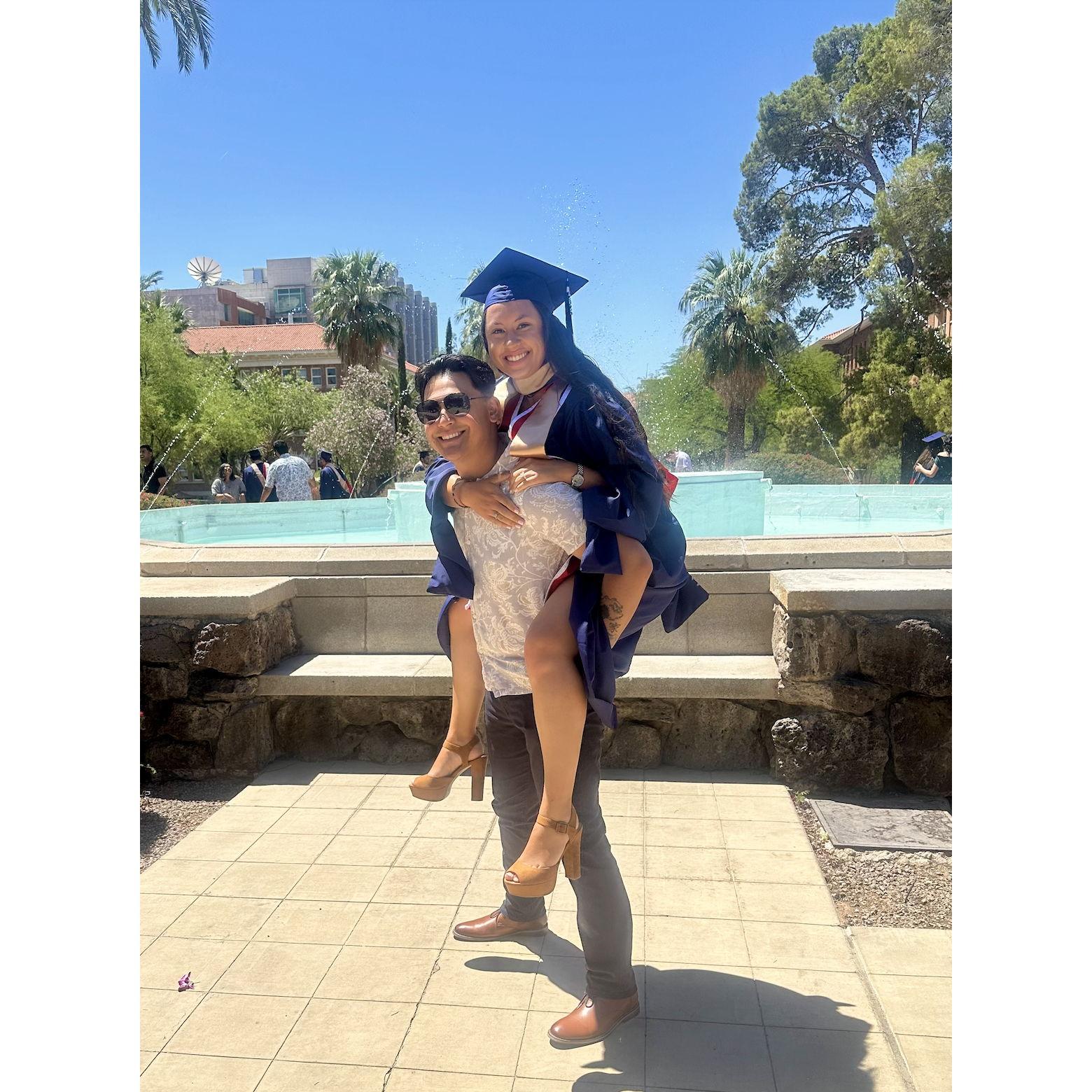 Eden's graduate college graduation. We just had to recreate the photo but it shows how Ty continues to lift me up every day.
