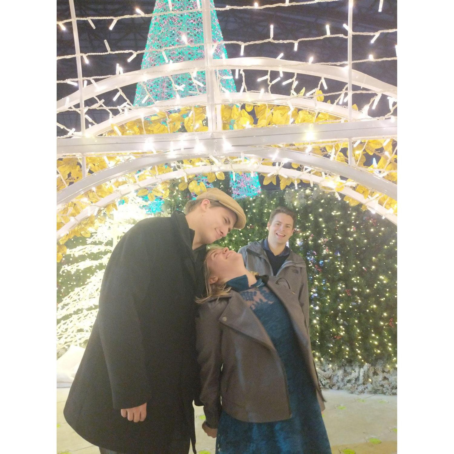 Looking at all the beautiful lights on a family trip to the stadium! we ice skated, and had a great time! hey look, there's charlie!