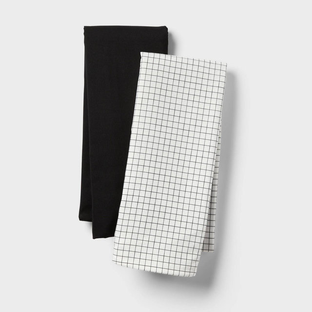 2pk Microfiber Body Pillow Cover Micro Grid/Black - Room Essentials ™