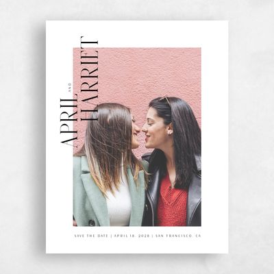 White Typography Wedding Save the Date - Andes Photo