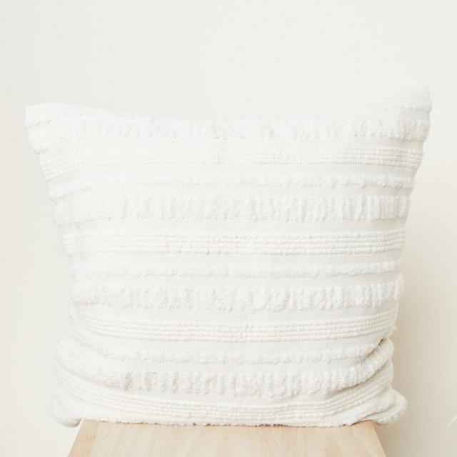 Alpaca Loop Stripe Pillow - Ivory