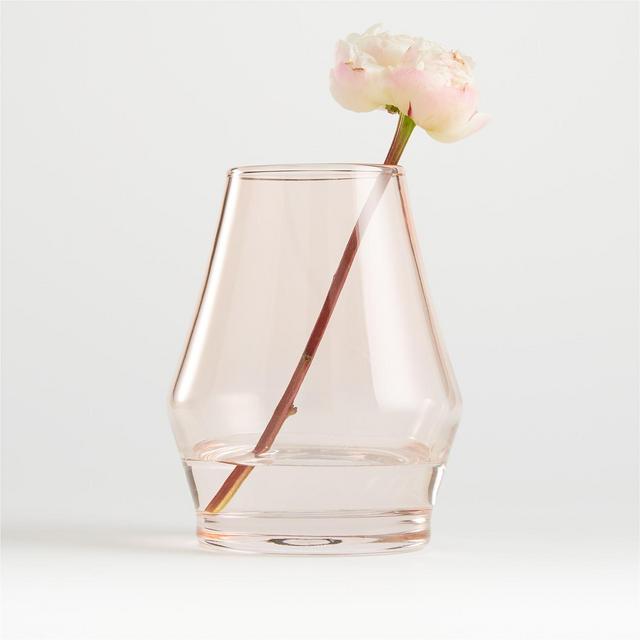 Laurel Angled Pink Vase 6.25"