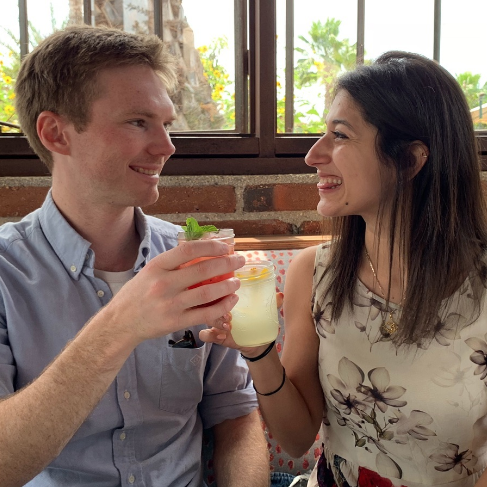 Sampling cocktails at Flora Farms!