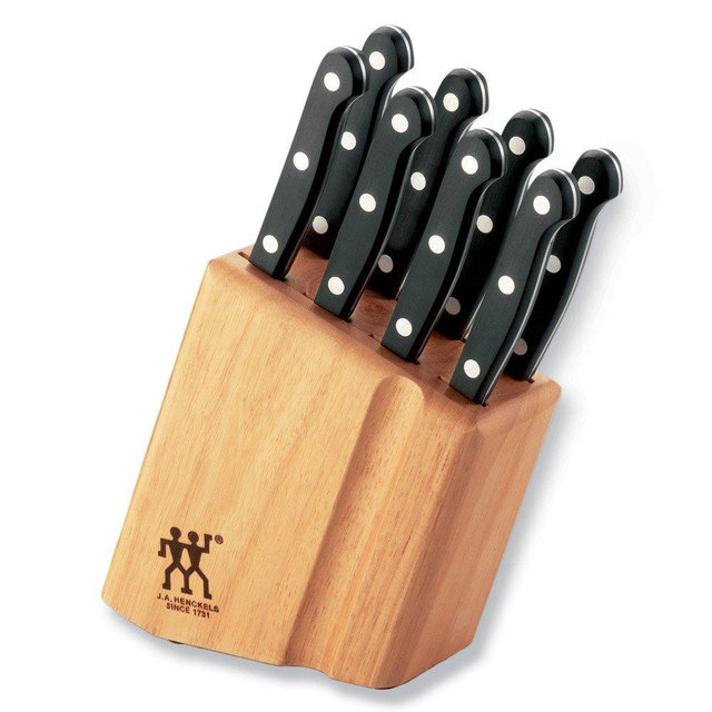 Zwilling J.A. Henckels Twin Gourmet 9-Piece High-Carbon Stainless-Steel Gourmet Steak Knives with Block