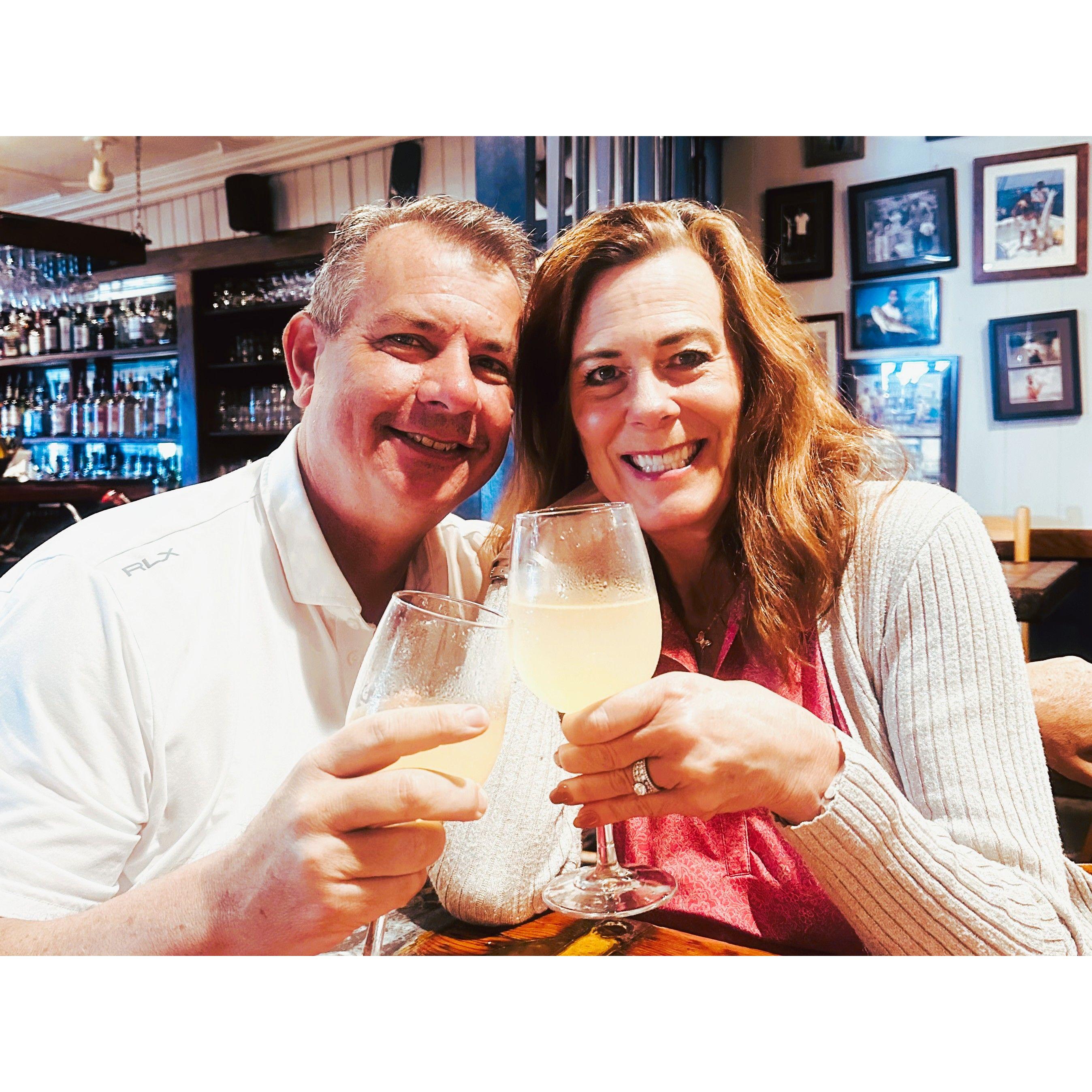 Hudson's - our HHI weekend hang-out, celebrating our engagement!