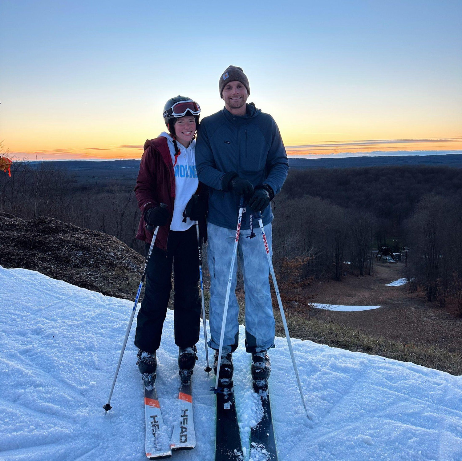 Zach teaching Jacquelyn how to ski for the first time!