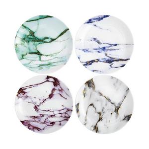 Prouna Marble Canapé Plates, Set of 4