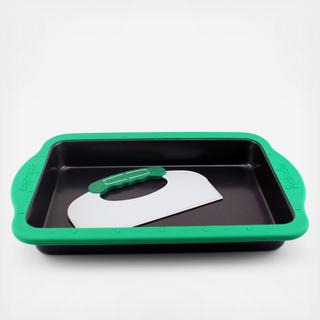 PerfectSlice Silicone Rectangular Cake Pan with Slicing Tool