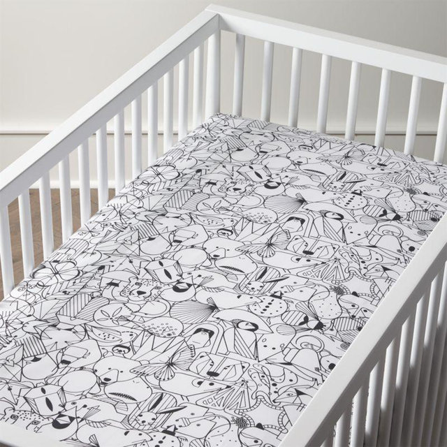 Organic Charley Harper Animal Crib Fitted Sheet