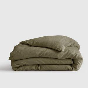 KING European Linen Duvet Cover in Aloe (Color: Aloe)