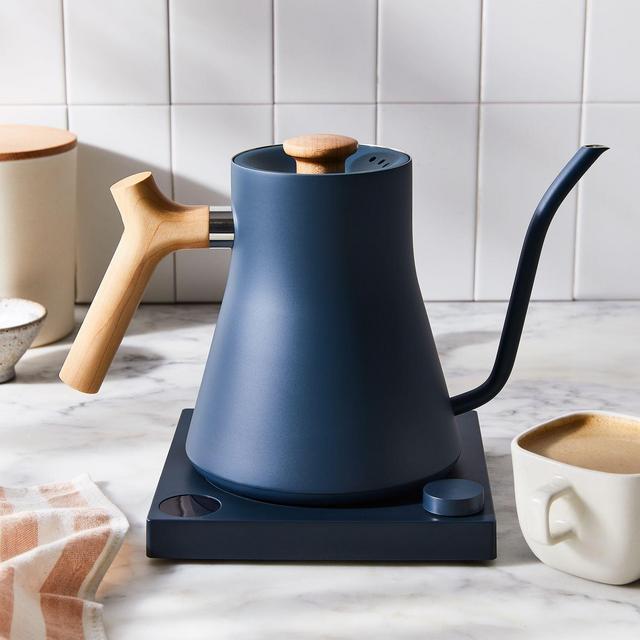 Fellow Stagg EKG Electric Gooseneck Pour-Over Kettle - Matte Navy + Maple