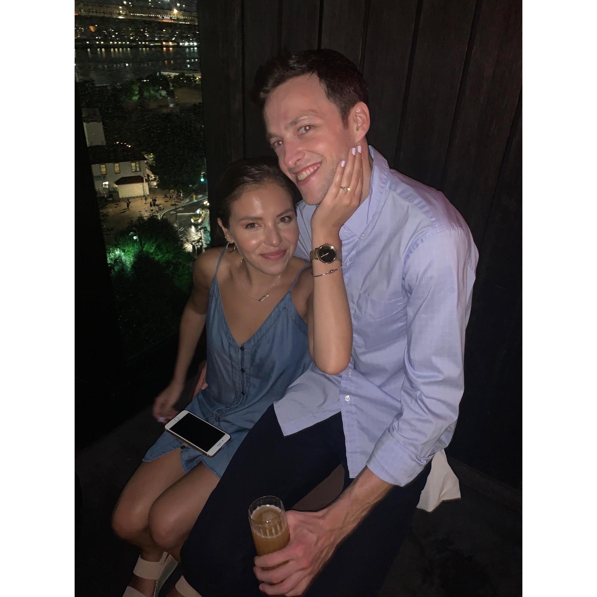 Celebratory drinks after getting engaged!