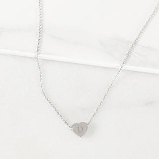 Personalized Silver Heart Slide Pendant Necklace
