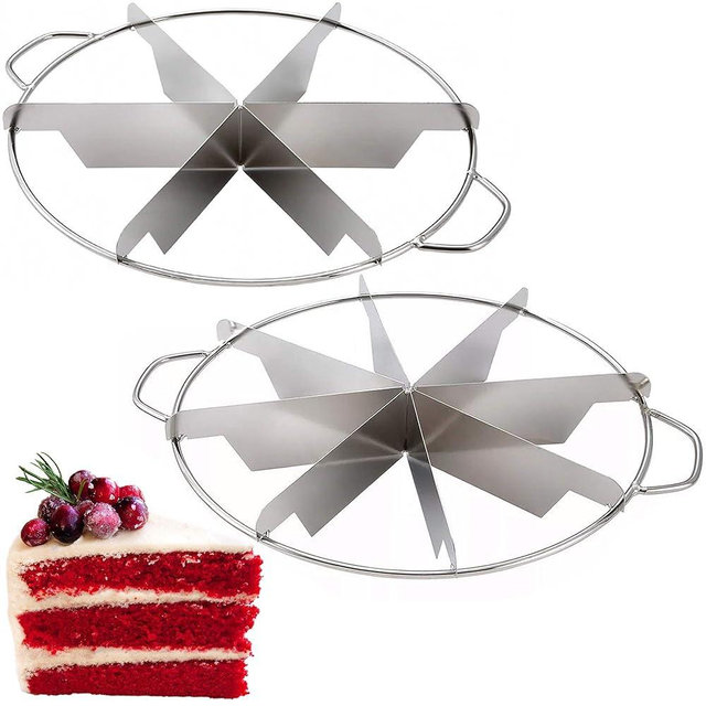 CUSINIUM 10" Stainless Steel 8 Piece Pie Cutter - Pie Slicer 6 Piece Bundle - Rust Safe - Commercial Grade