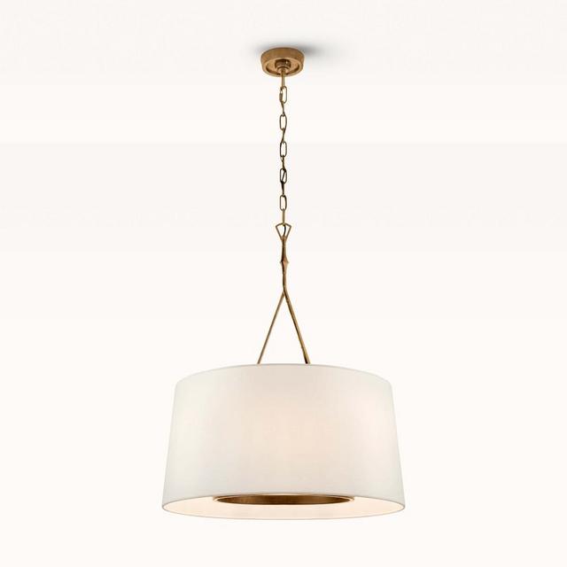 Sloan Large Hanging Shade Pendant, Gilded Iron