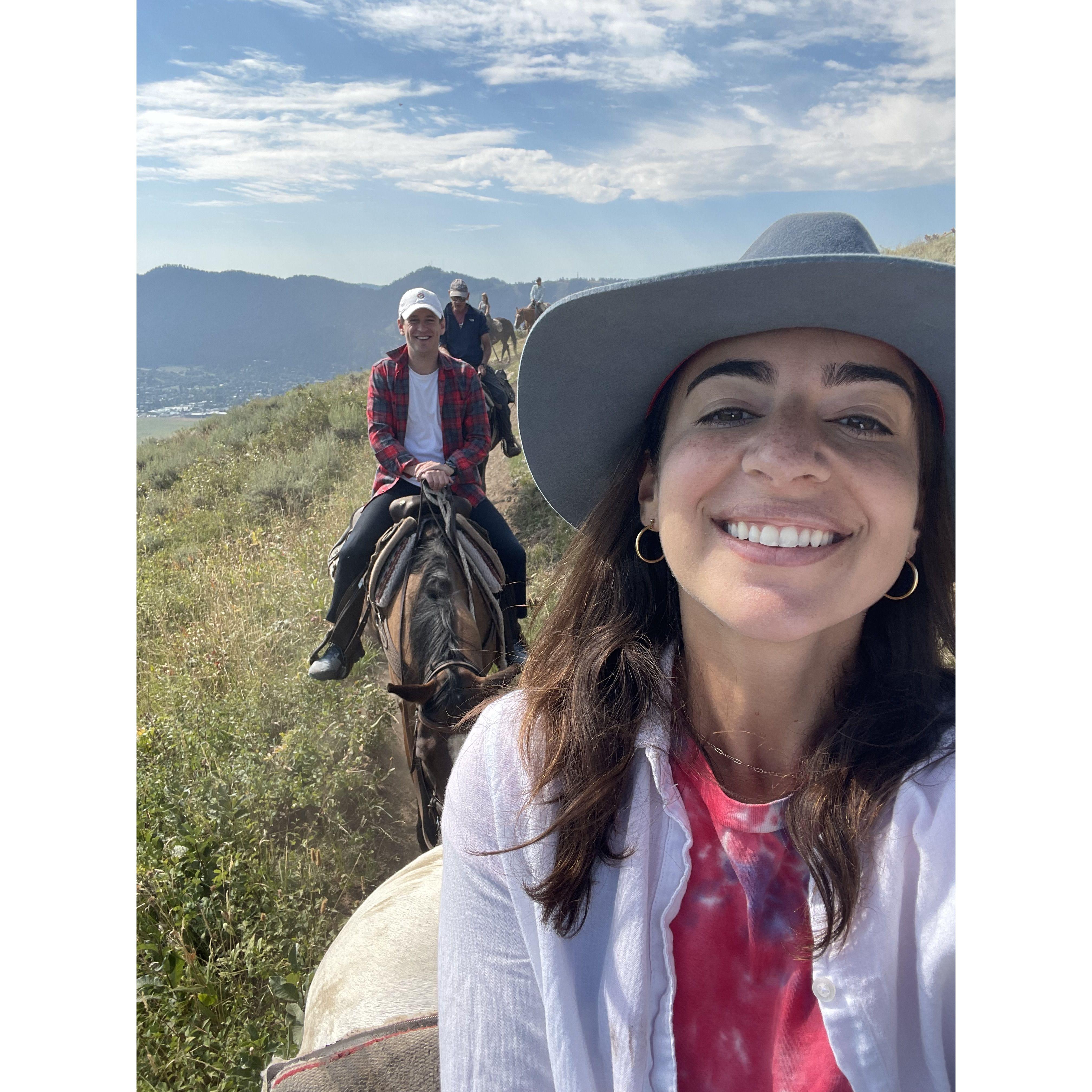 Evan loved horseback riding so much we did it again in Wyoming!