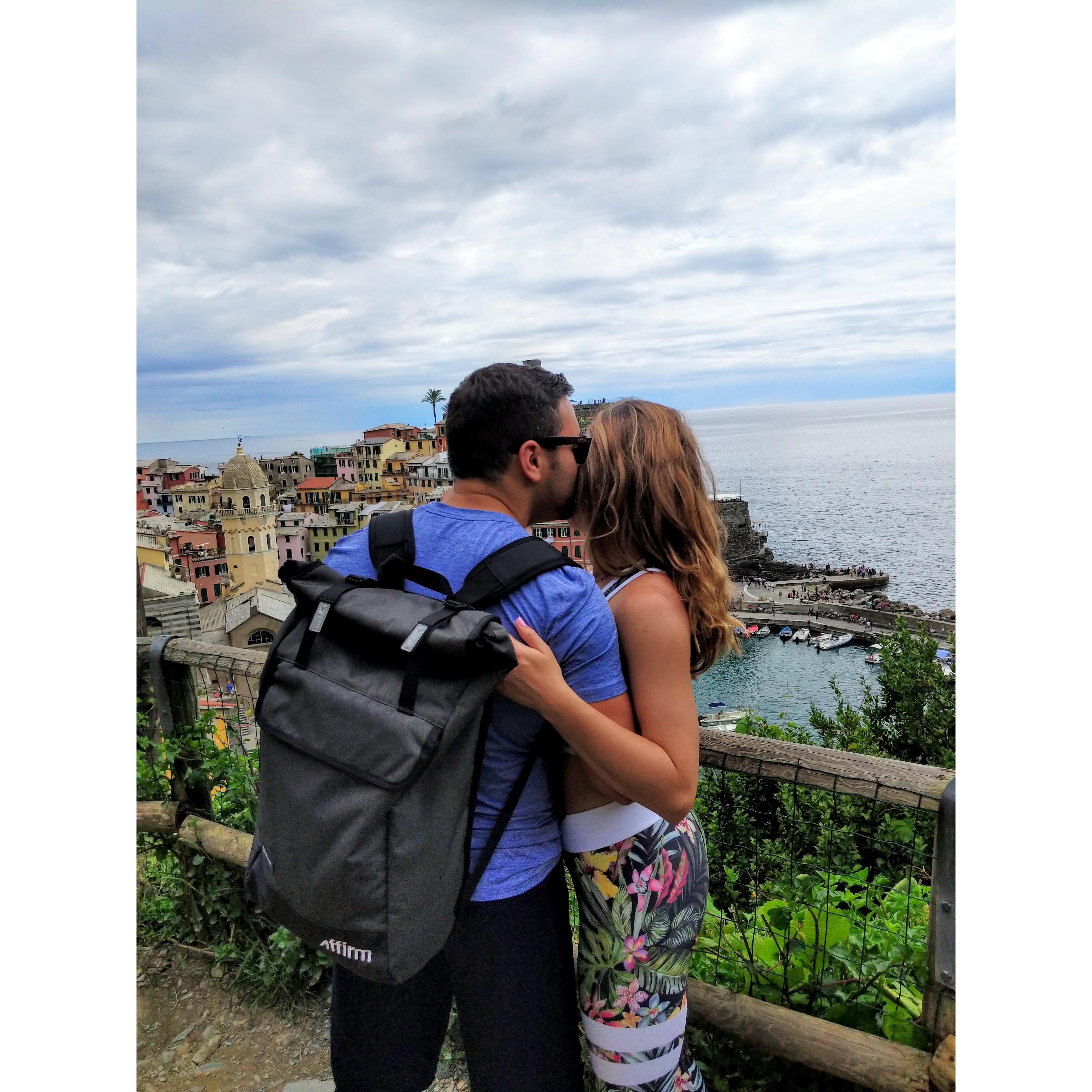 Looking over Manarola on our 9+ mile hike through Cinque Terre.