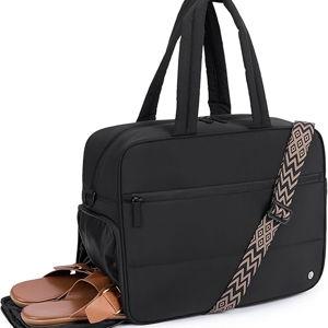 CLUCI Weekender Travel Bag for Women Puffer Tote Bag Carry On Duffle Overnight Bags with Shoe Compartment