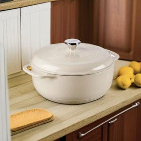 Sandalwood - Lodge 6 Quart Enameled Cast Iron Dutch Oven