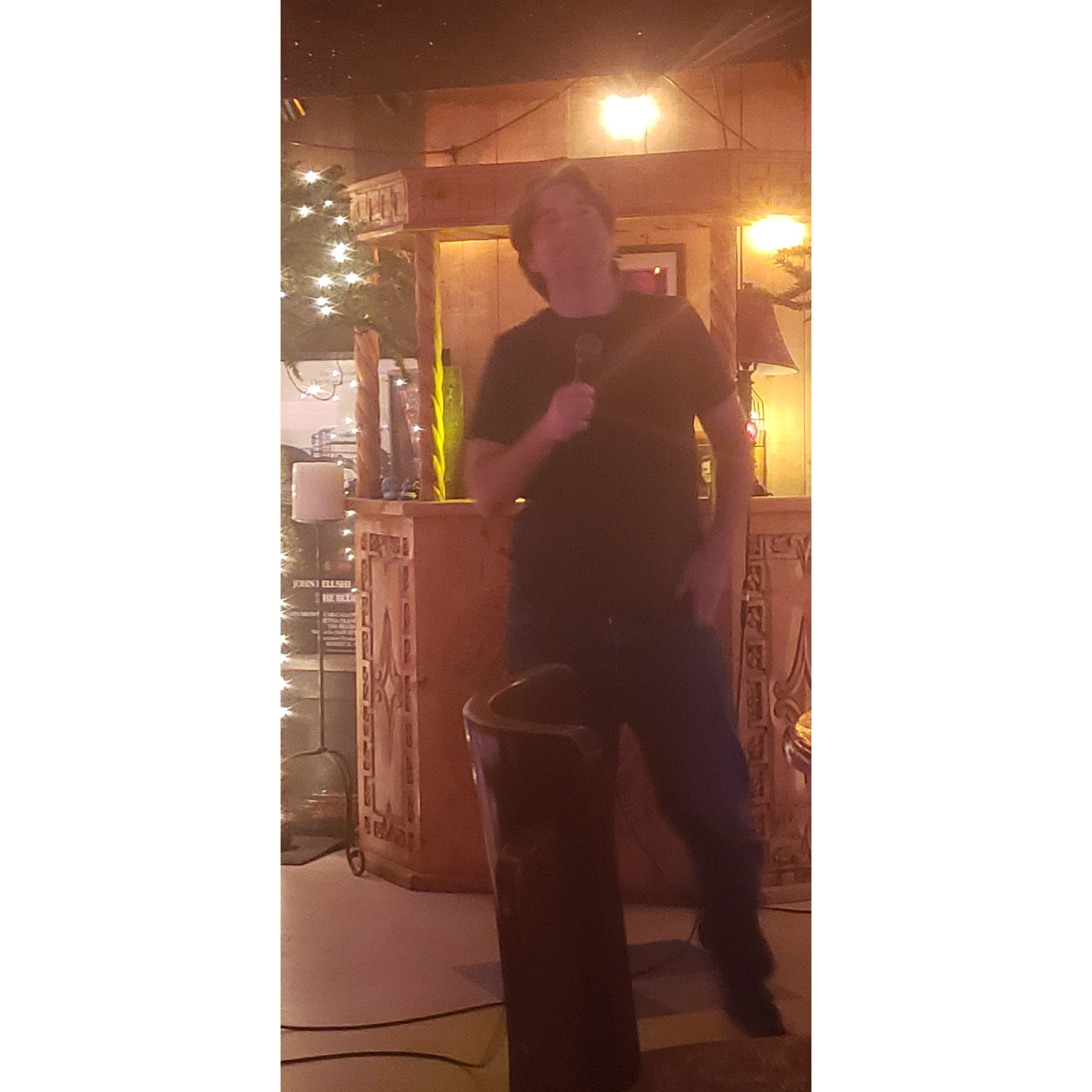 Sam singing the Cure at Hidden Cove.
