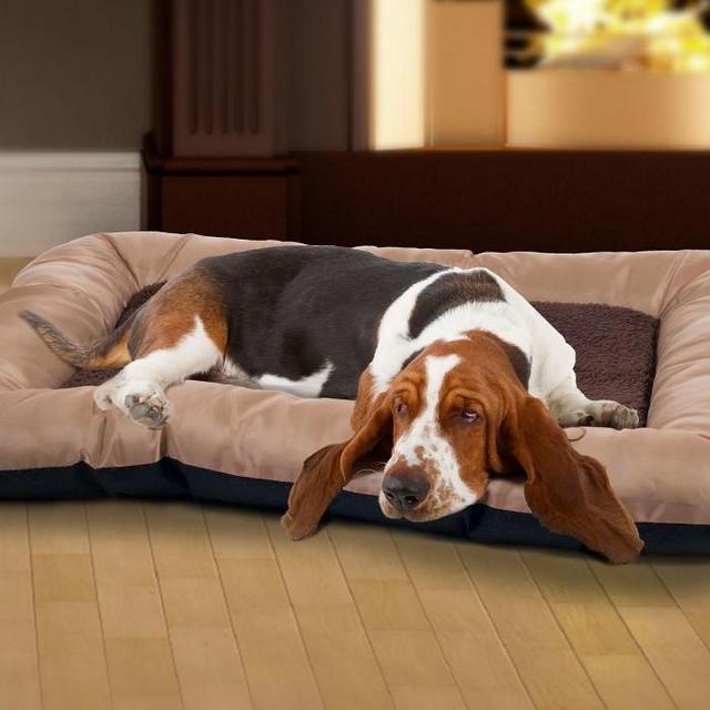 Petmaker Plush Cozy Pet Bed 33"x24" - Tan