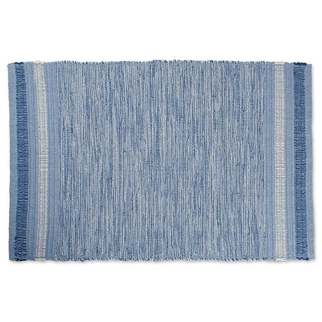 DII VARIEGATED RECYCLED YARN 2x3 FT Rug, Blue Varigated