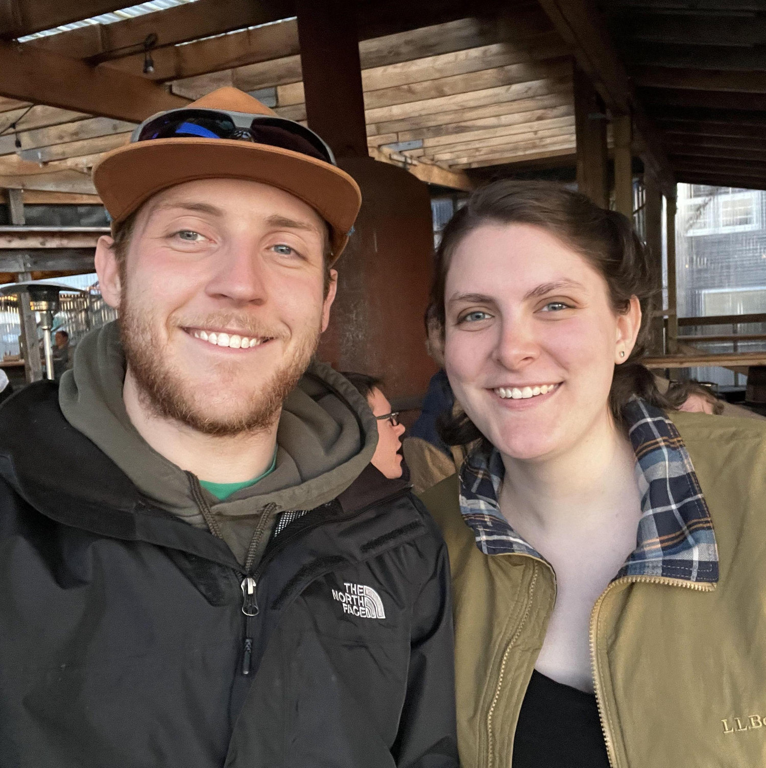 Out with our friends at our favorite brewery in Belfast, ME.
