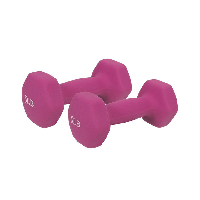 Sunny Health & Fitness Neoprene Dumbbells 5 lbs, Set of 2, Anti-Slip, Anti-Roll