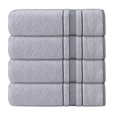 Enchante Home® Enchasoft 4-Piece Bath Towel Set in Silver