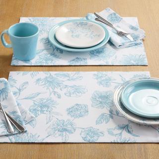 Botanical Floral Reversible Placemat, Set of 4