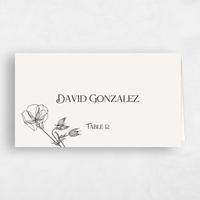 Beige Wedding Place Card - Flora