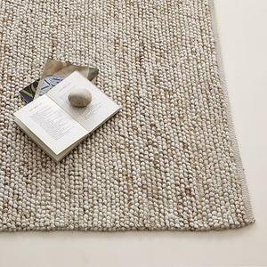 Mini Pebble Wool Jute Rug - Natural/Ivory