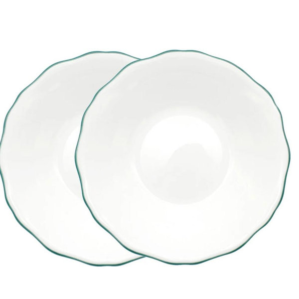 Twig New York Amelie 9, Soup Pasta Bowl Set of 2 - Forest Green