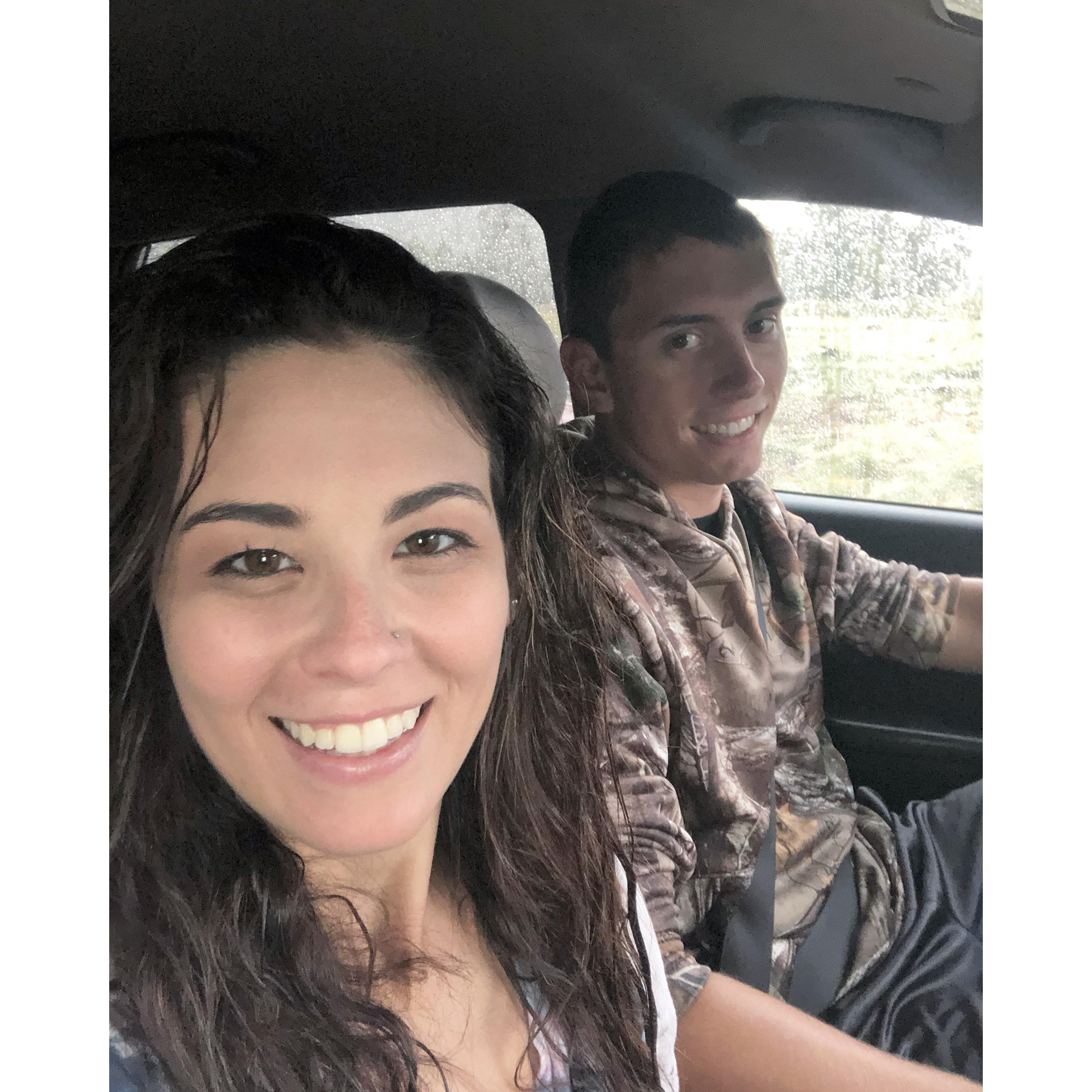 Engagement pictures photo shoot after being rained on! August 2020.