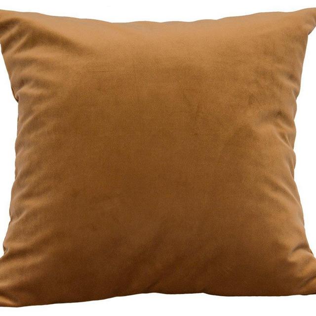TangDepot Solid Velvet Throw Pillow Cover/Euro Sham/Cushion Sham, Super Luxury Soft Pillow Cases, Many Color & Size Options - (18"x18", Coco)