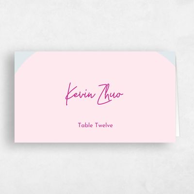 Pink Destination Wedding Place Card - Bahia