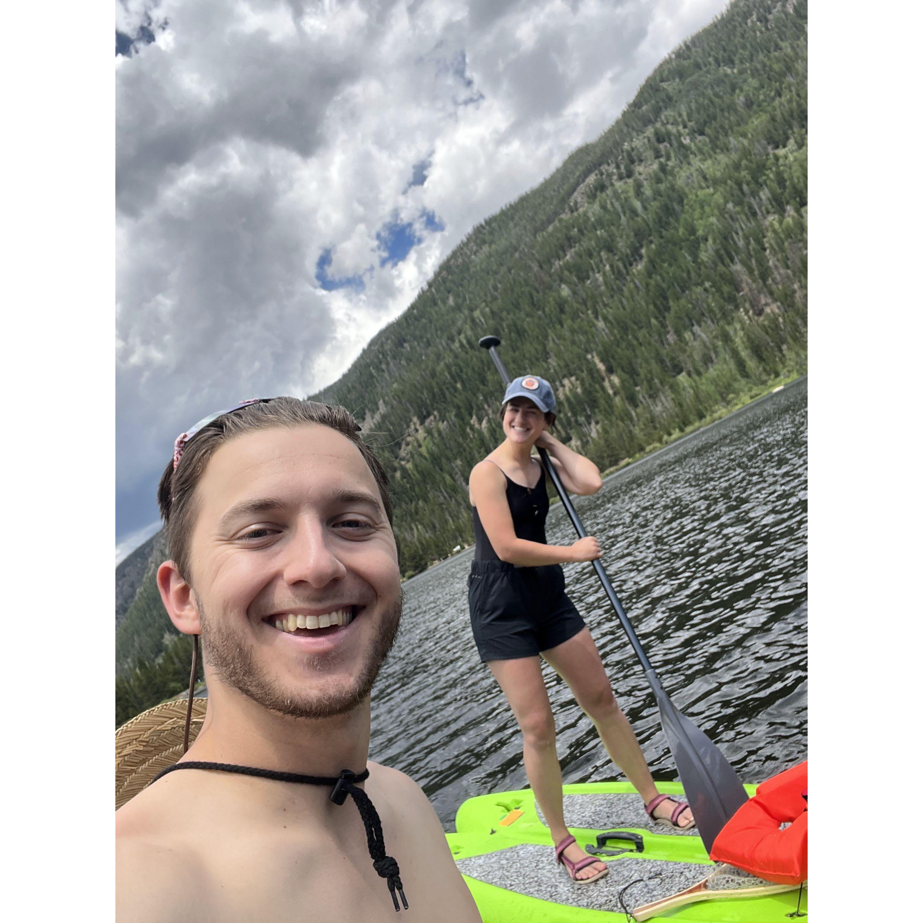 Paddle boarding on Monarch Lake - almost ran into a bear!