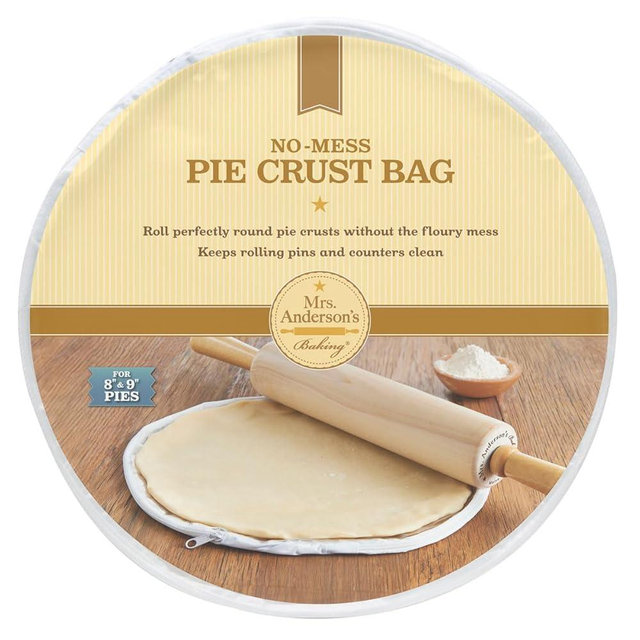 Mrs. Anderson's Baking Easy No-Mess Pie Crust Maker Bag, BPA Free, Rolls 11-Inch Crust For 8 to 9-Inch Pie